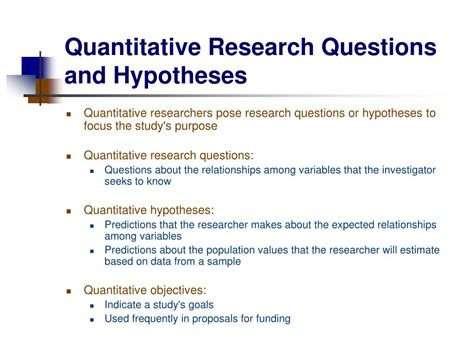 quantitative research sample questions|formulate quantitative research questions.